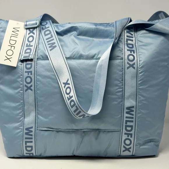 Brand New SEALED Wildfox Blue Puffy Tote Overnight Bag Diaper Beach GREAT GIFT - Picture 2 of 8